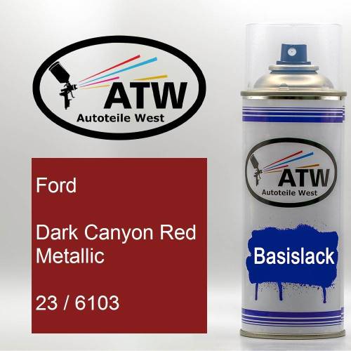 Ford, Dark Canyon Red Metallic, 23 / 6103: 400ml Sprühdose, von ATW Autoteile West.